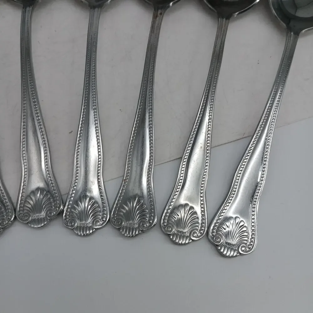 10X Tbsp TOWLE Supreme STUART SHELL Stainless Table Spoons
